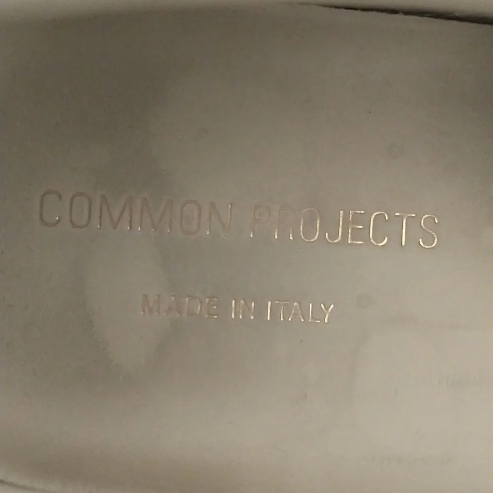Common Projects Men's Black and White Slip-On Sneakers/Loafers, Size 13